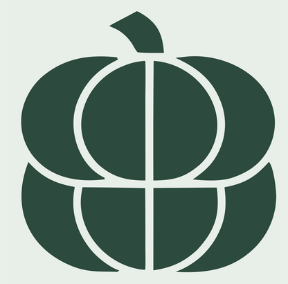 Geometric Pumpkin Grid Badge #e8efe9/#2d4a3e