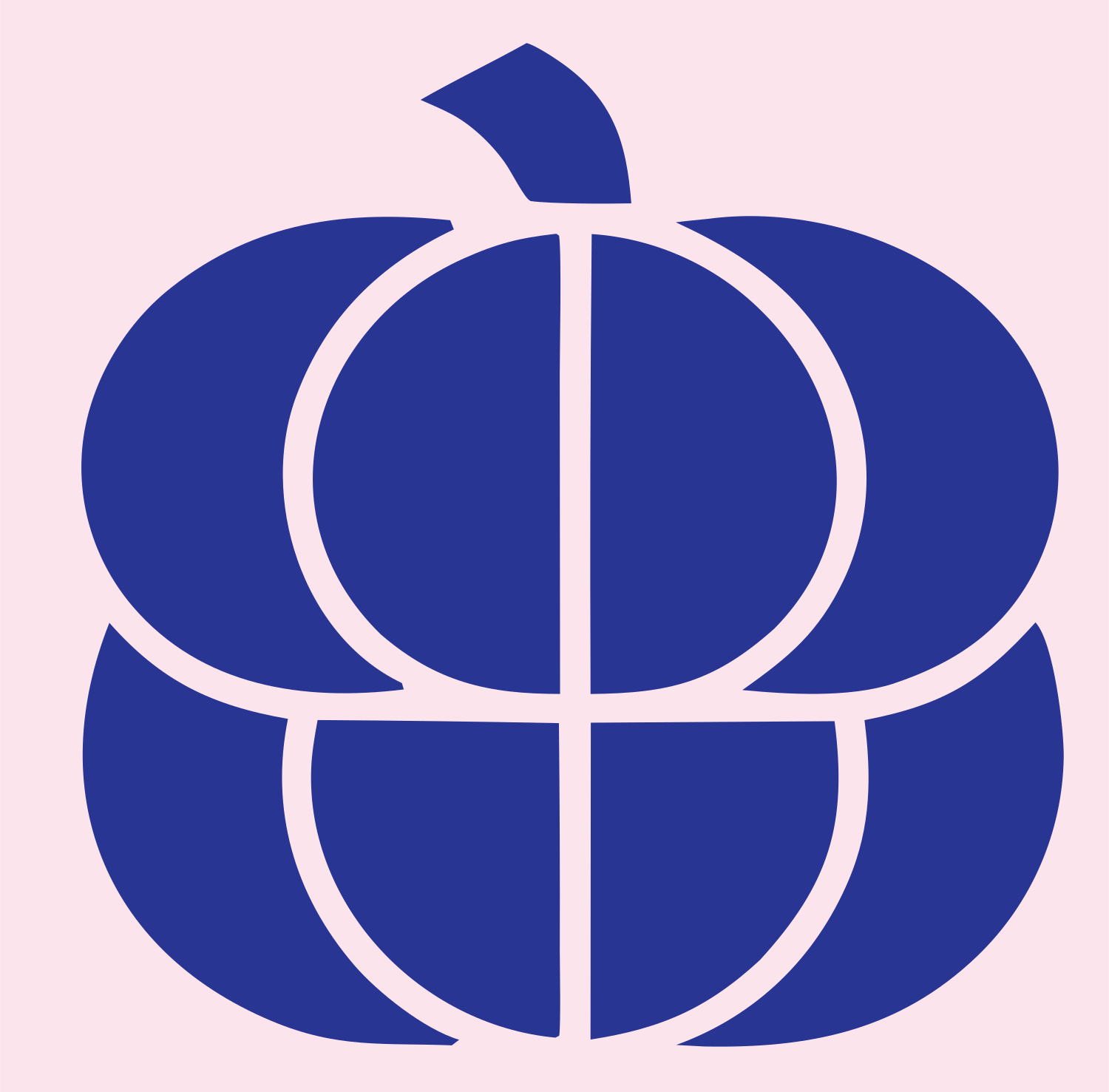 Geometric Pumpkin Grid Badge #fce4ec/#283593