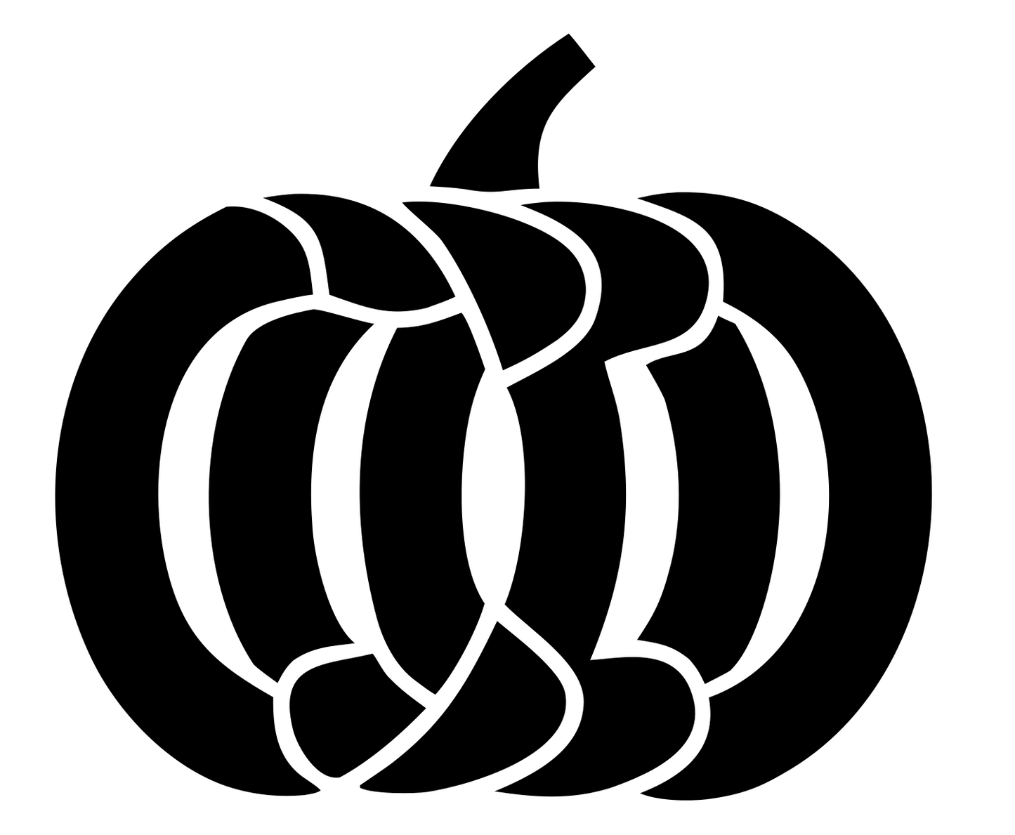 Monoline Pumpkin Ribbed Crest #ffffff/#000000