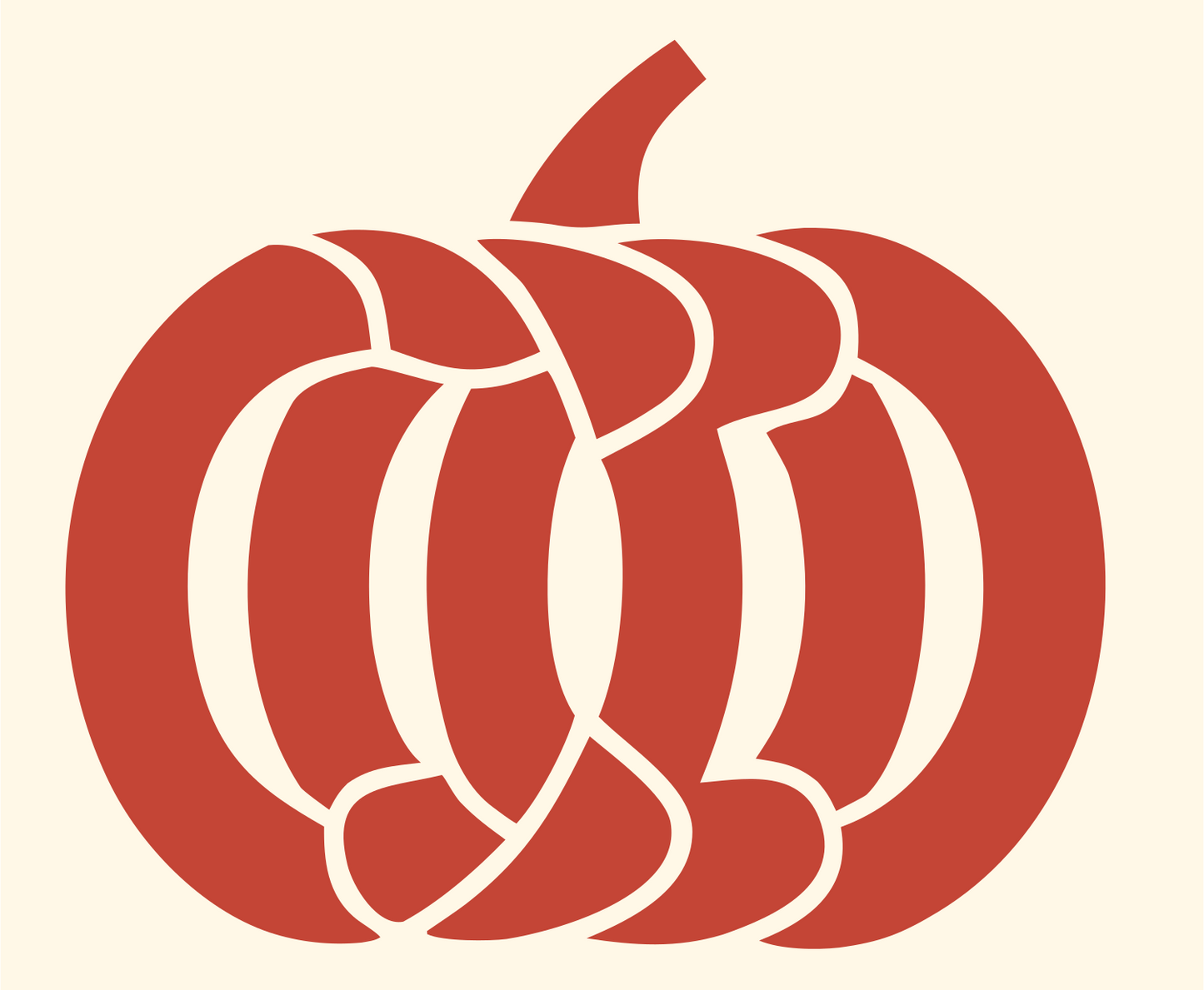 Monoline Pumpkin Ribbed Crest #fff8e7/#c44536