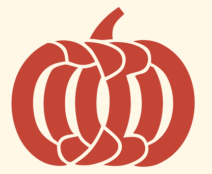 Monoline Pumpkin Ribbed Crest #fff8e7/#c44536