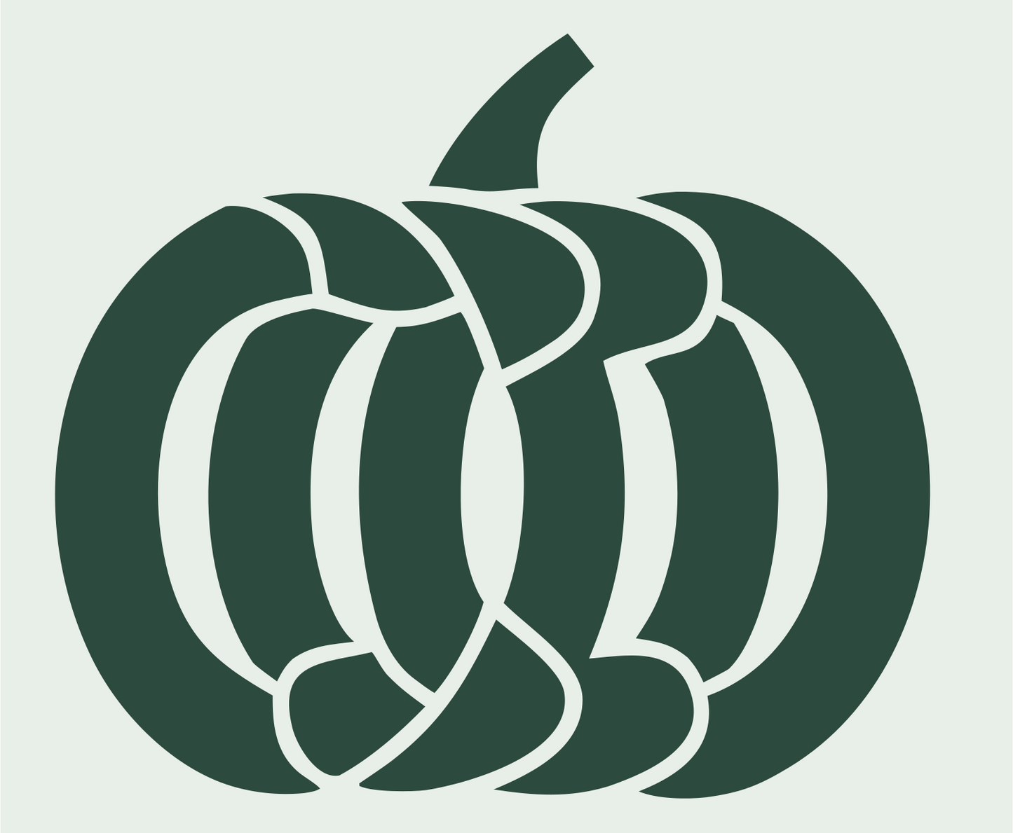 Monoline Pumpkin Ribbed Crest #e8efe9/#2d4a3e