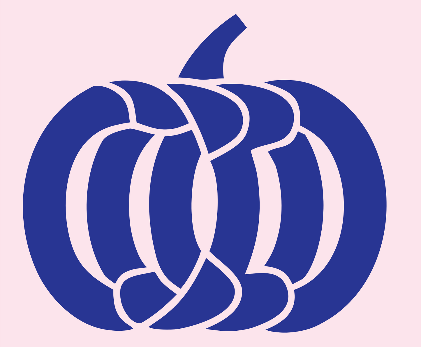 Monoline Pumpkin Ribbed Crest #fce4ec/#283593