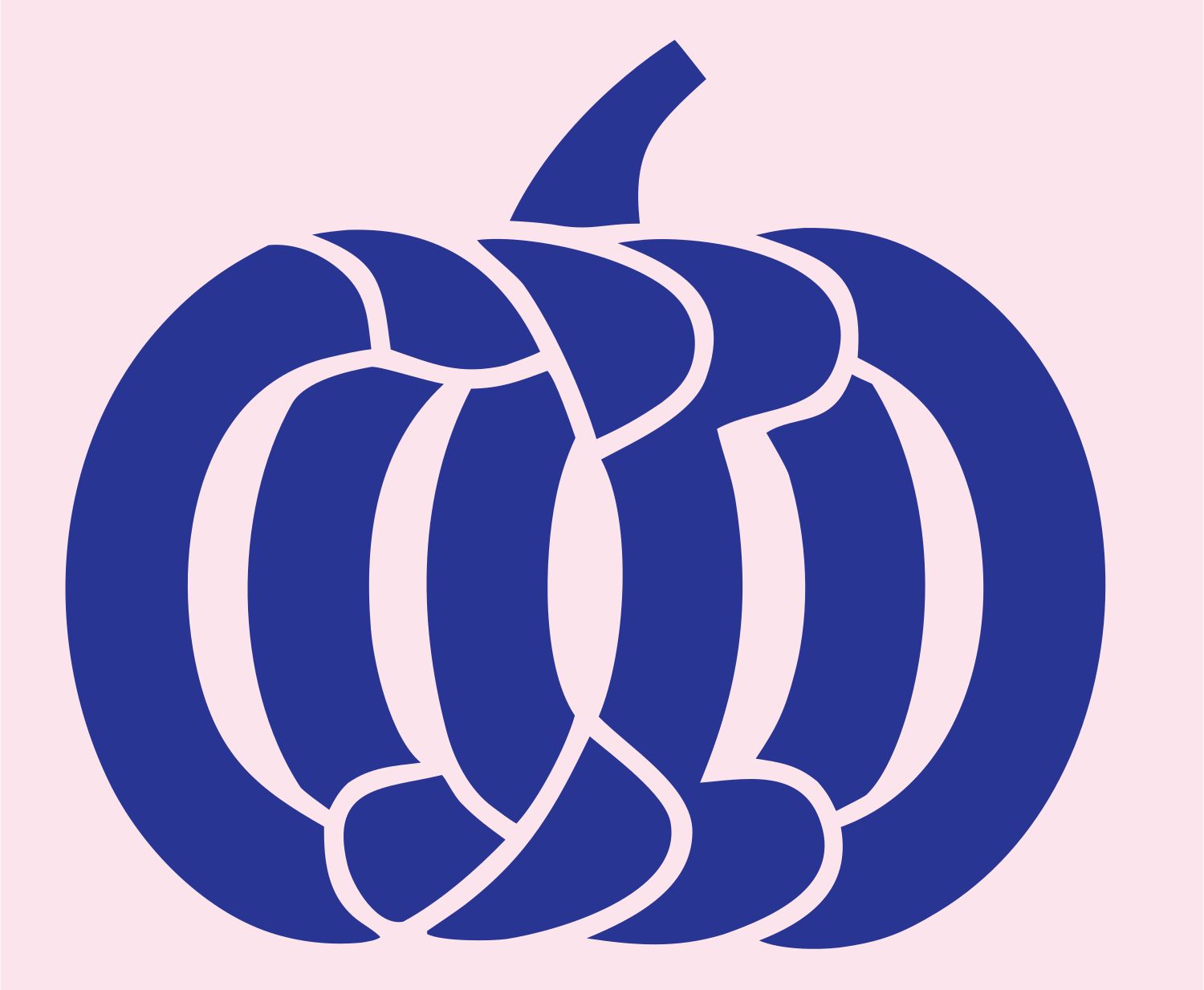 Monoline Pumpkin Ribbed Crest #fce4ec/#283593