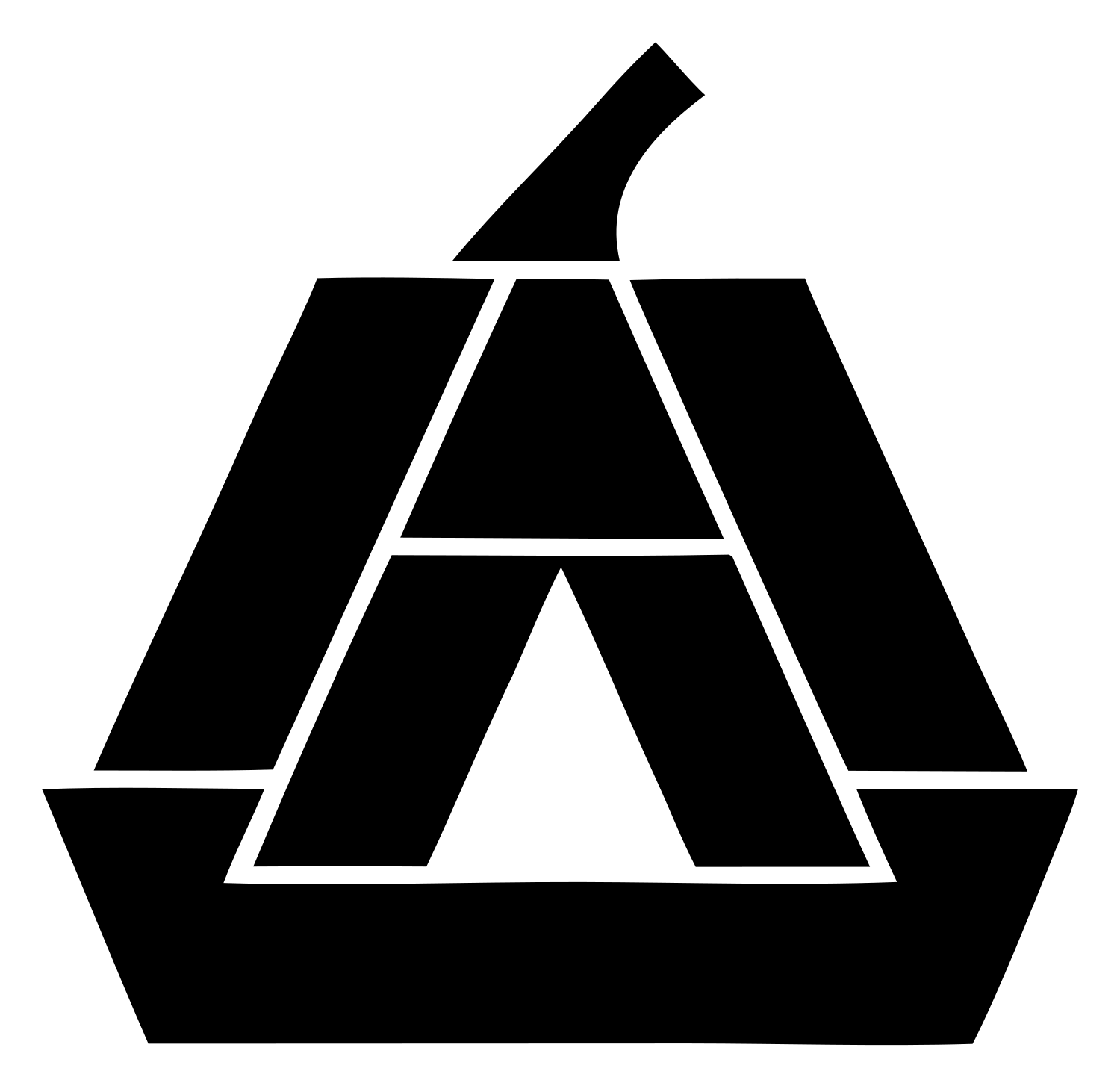 Geometric Pumpkin Letter Emblem #ffffff/#000000