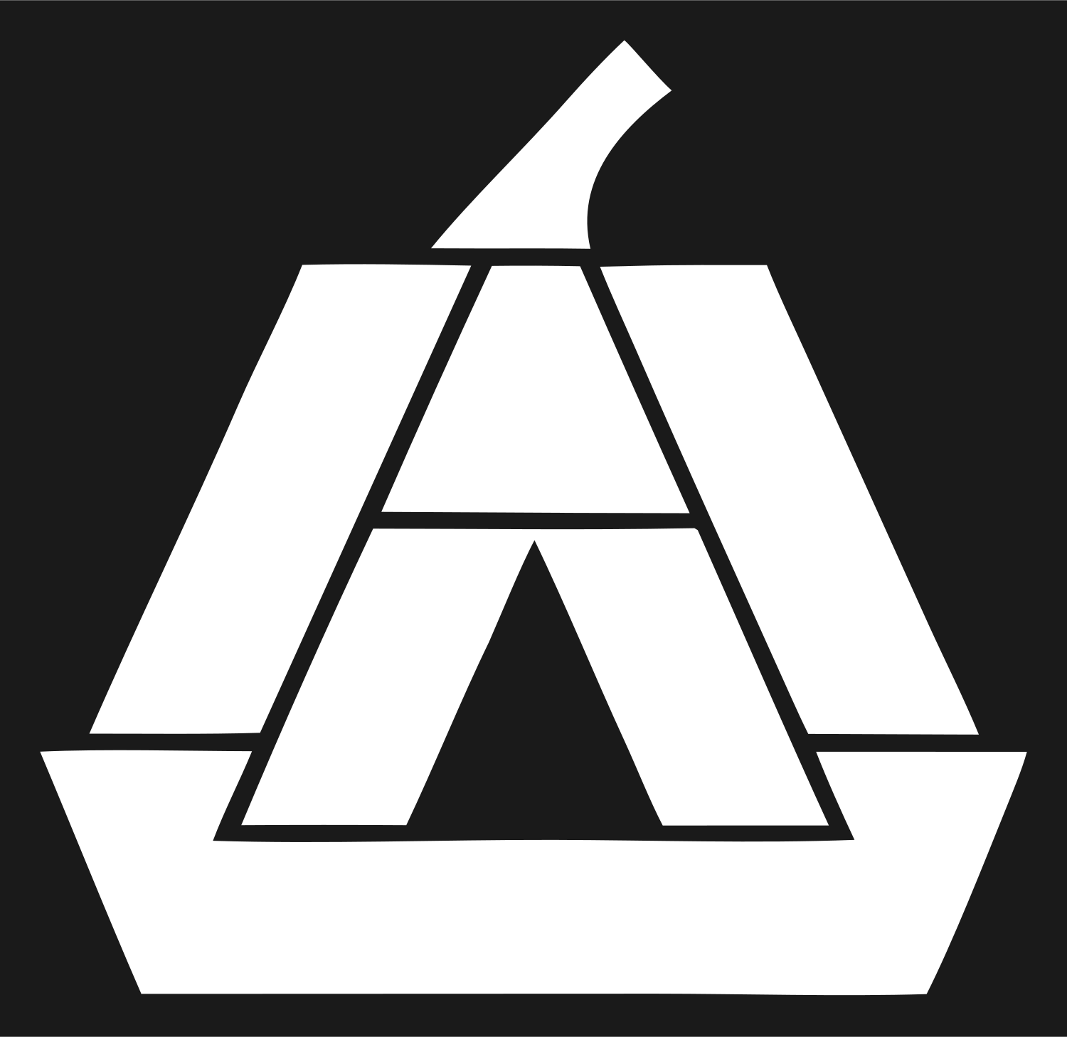 Geometric Pumpkin Letter Emblem #1a1a1a/#ffffff