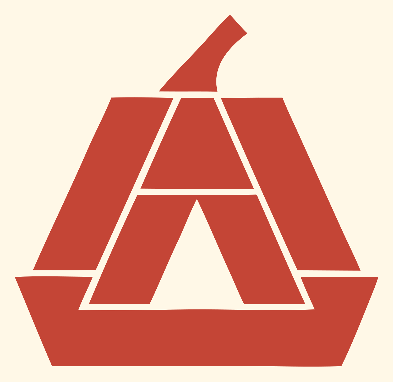 Geometric Pumpkin Letter Emblem #fff8e7/#c44536