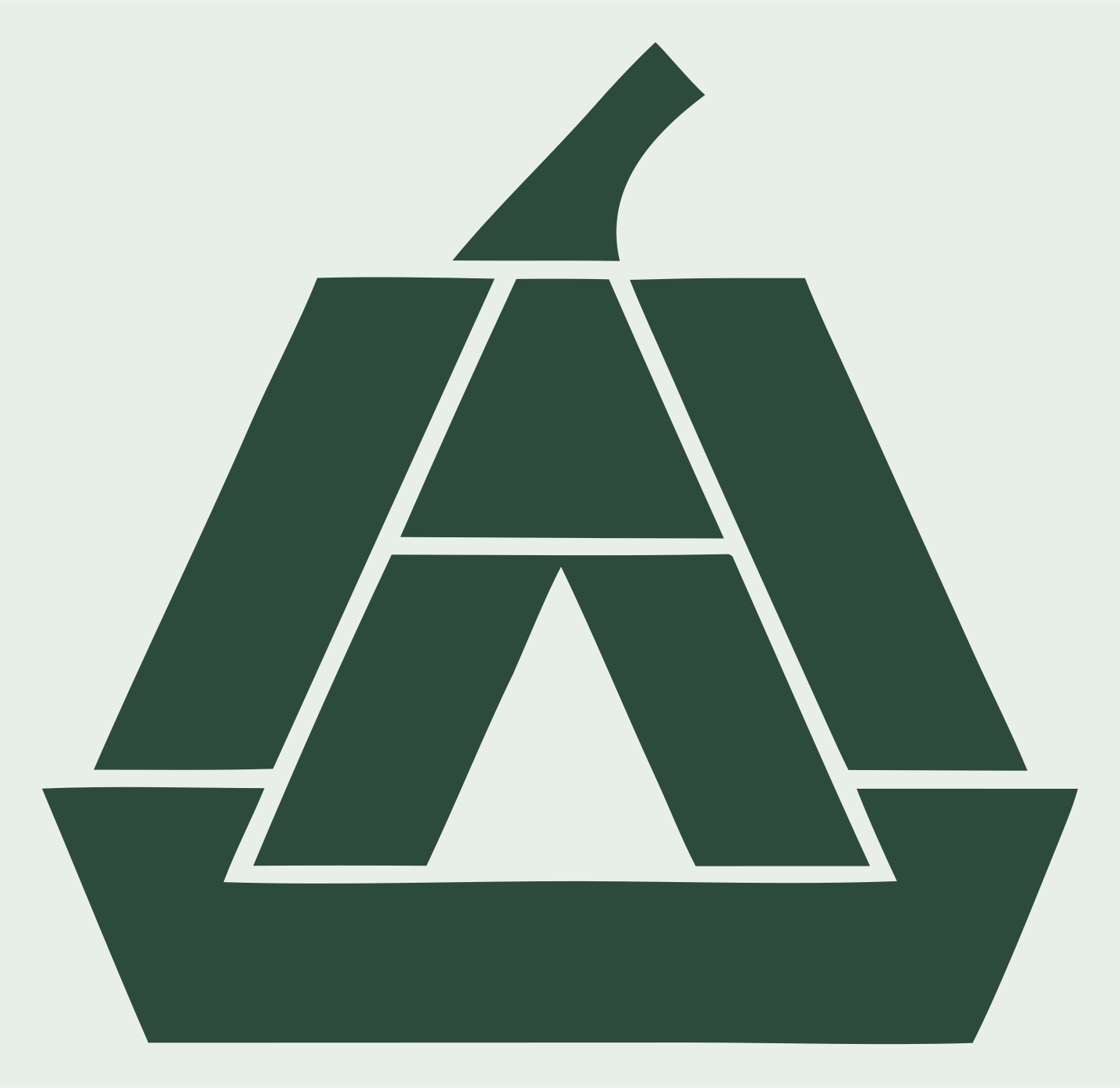 Geometric Pumpkin Letter Emblem #e8efe9/#2d4a3e