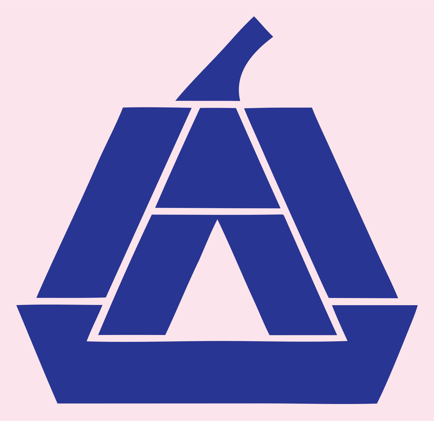 Geometric Pumpkin Letter Emblem #fce4ec/#283593