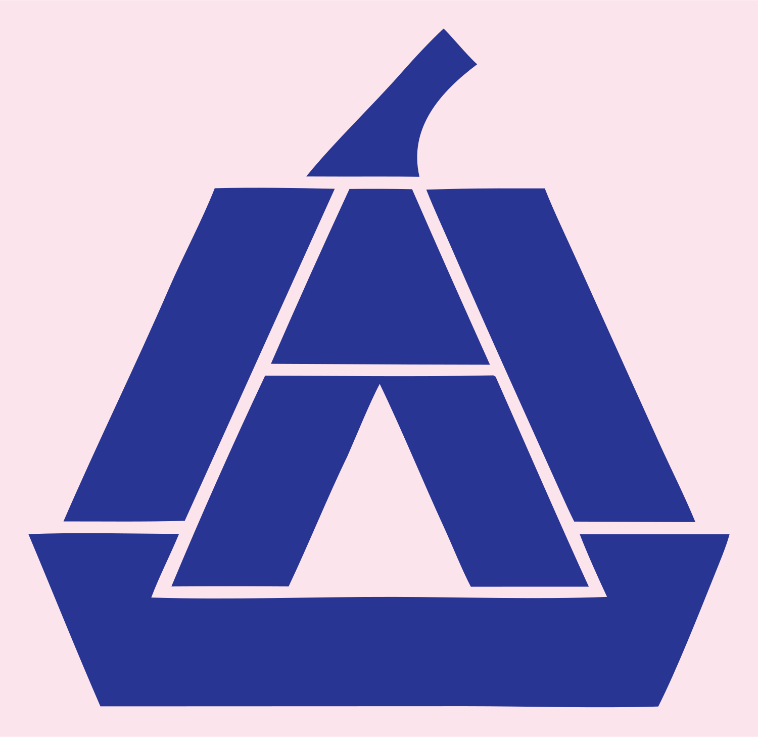 Geometric Pumpkin Letter Emblem #fce4ec/#283593