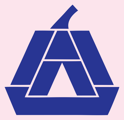 Geometric Pumpkin Letter Emblem #fce4ec/#283593