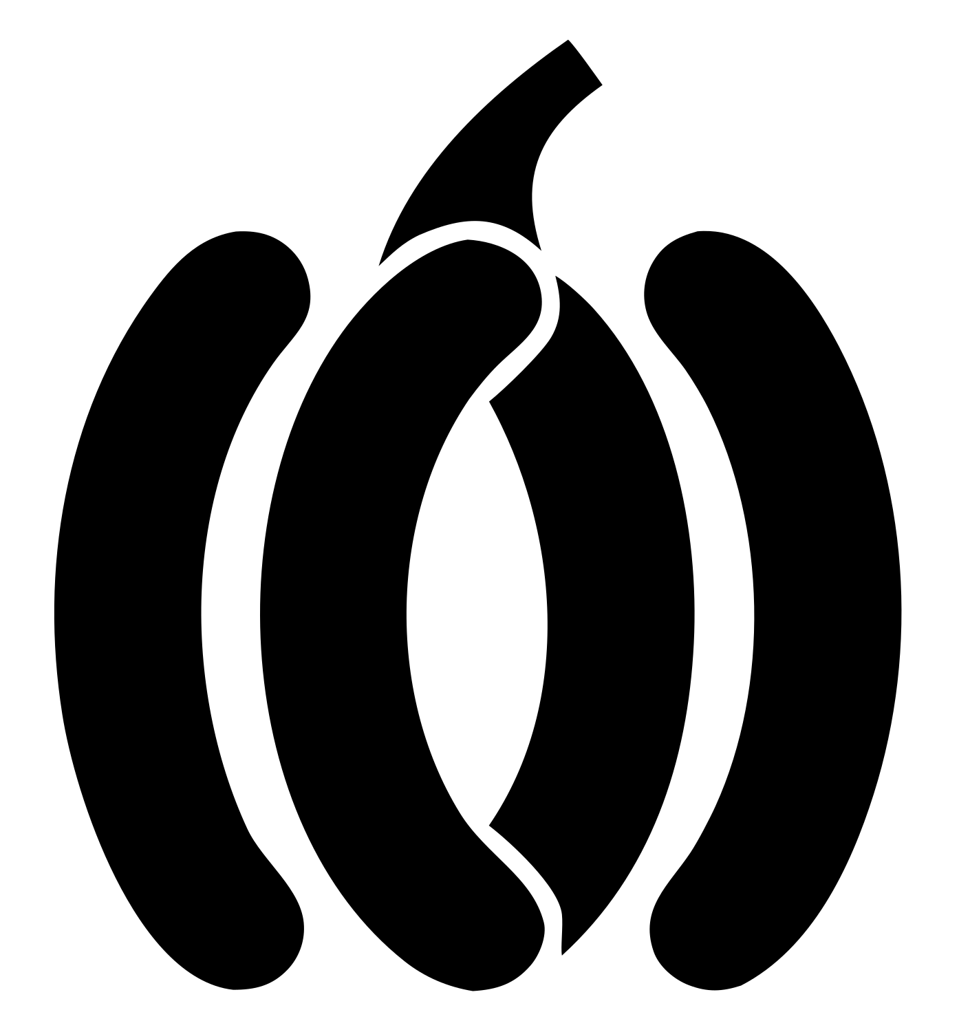 Minimalist Pumpkin Stem Icon #ffffff/#000000