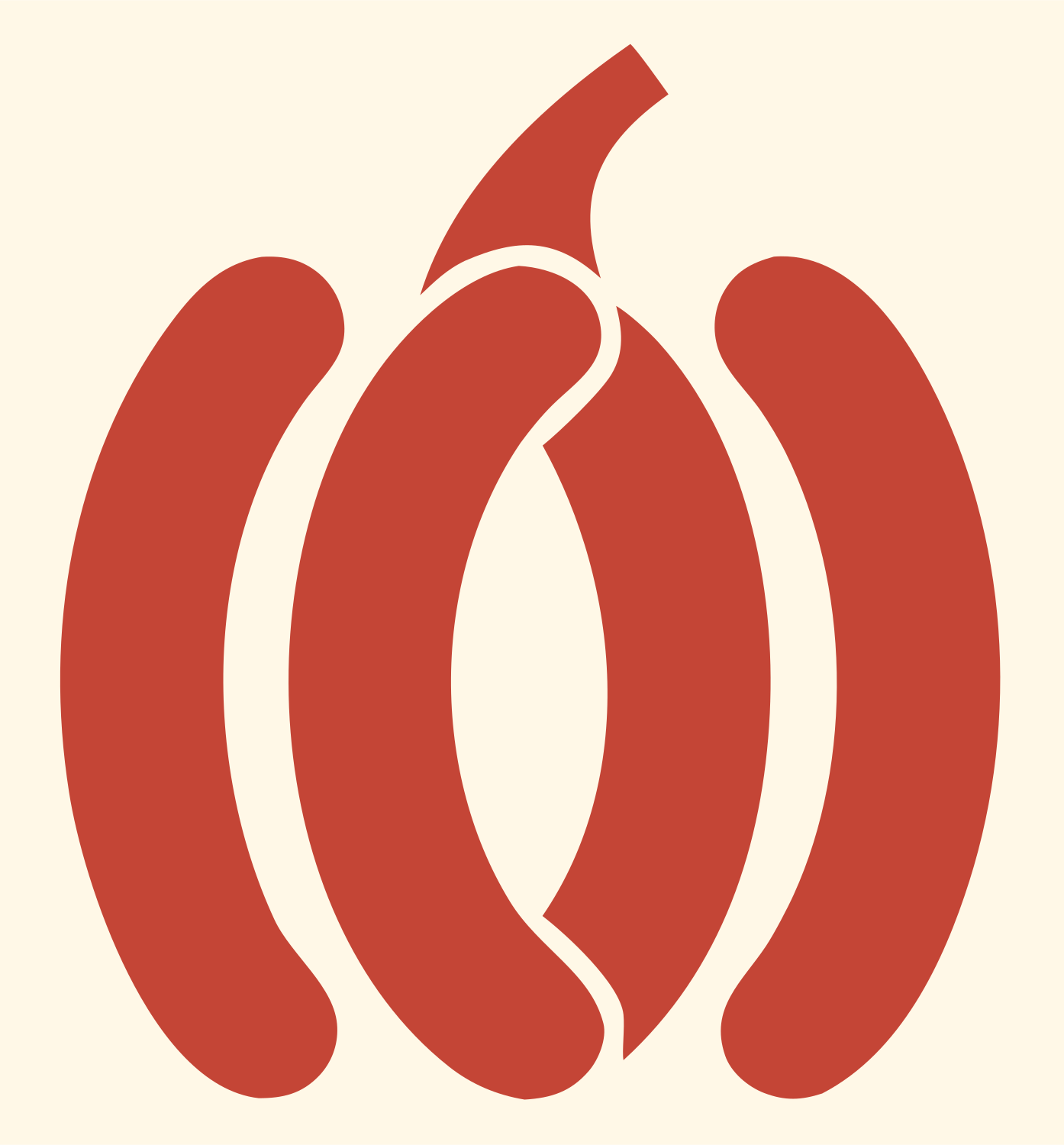 Minimalist Pumpkin Stem Icon #fff8e7/#c44536