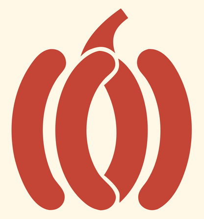 Minimalist Pumpkin Stem Icon #fff8e7/#c44536