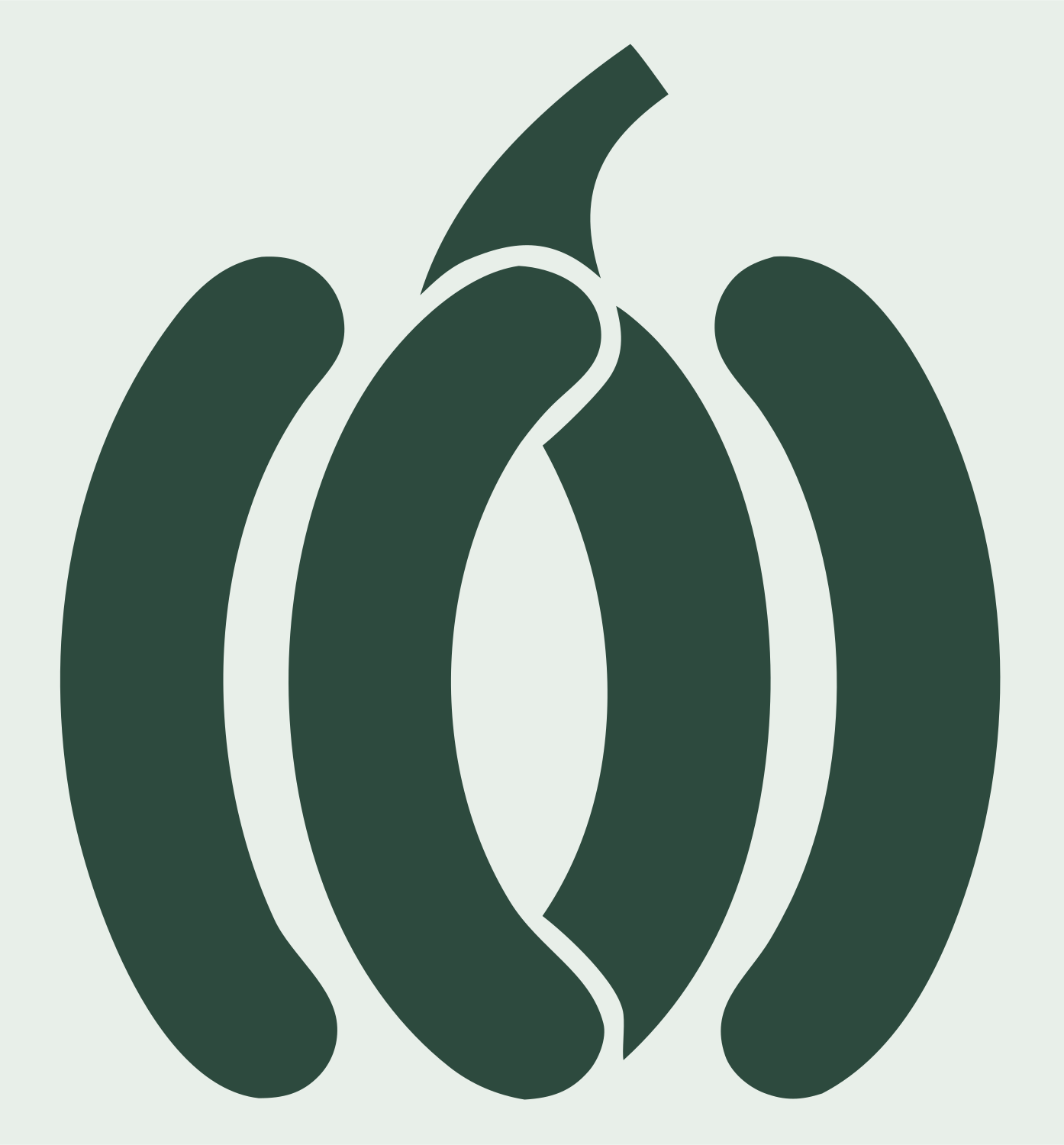 Minimalist Pumpkin Stem Icon #e8efe9/#2d4a3e