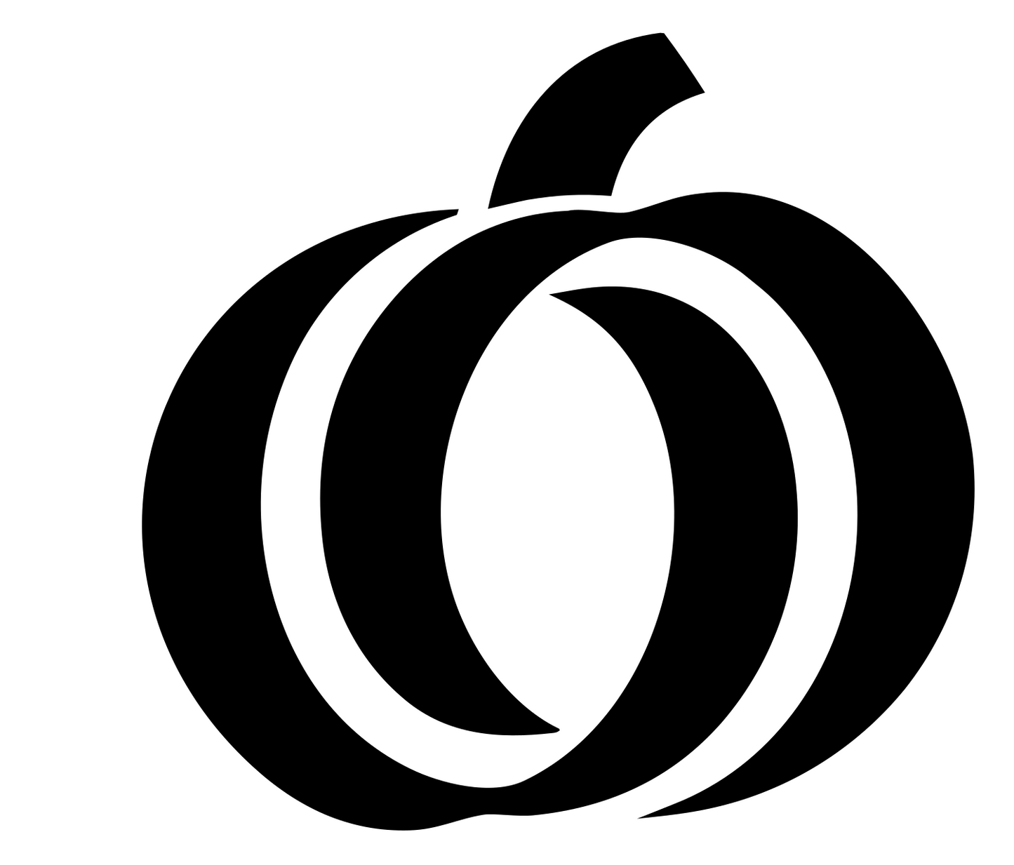 Monoline Pumpkin Outline Logo #ffffff/#000000