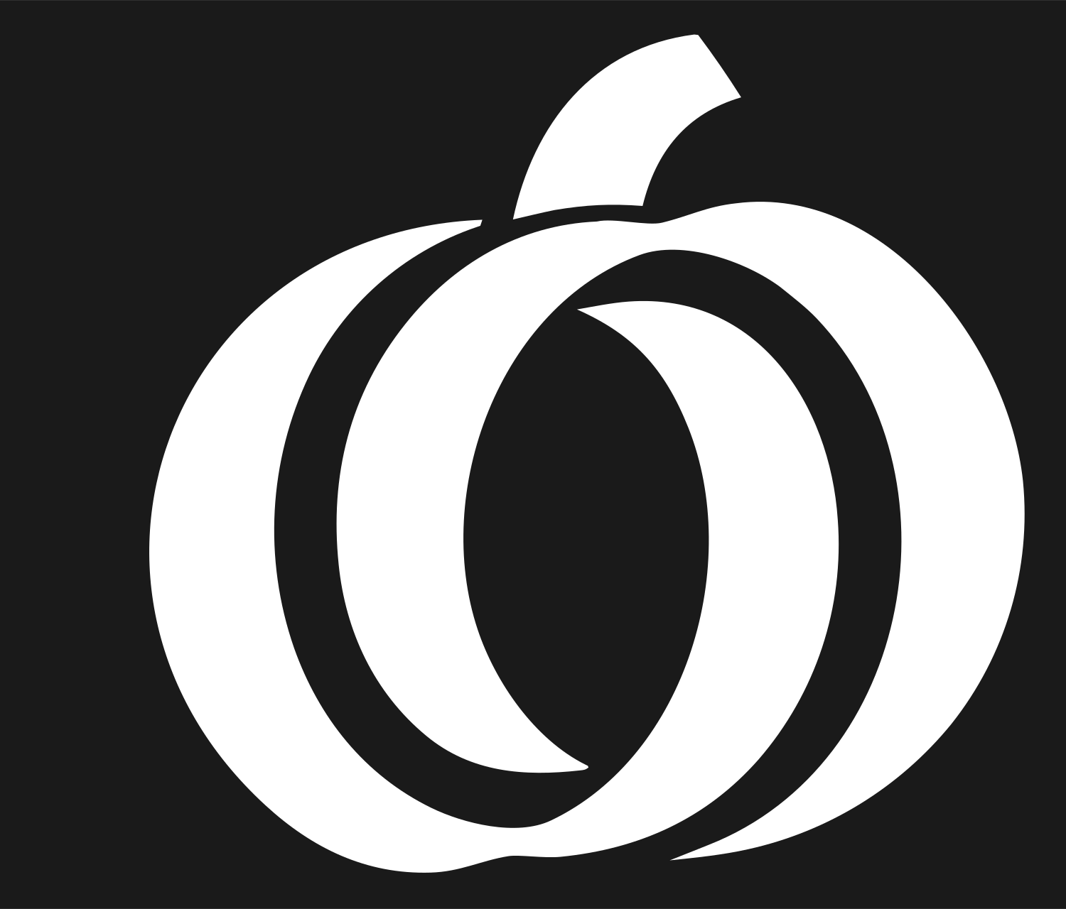 Monoline Pumpkin Outline Logo #1a1a1a/#ffffff