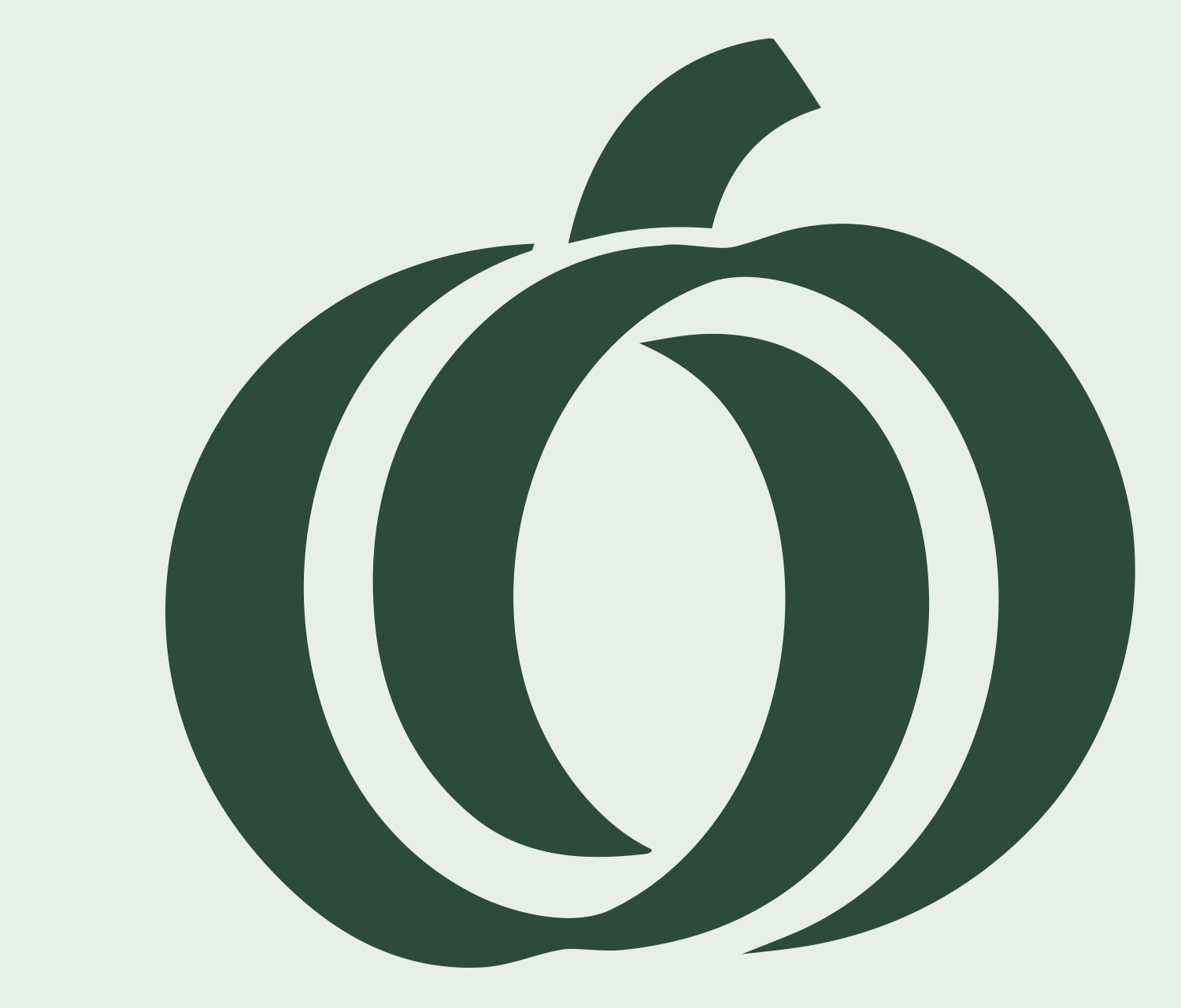 Monoline Pumpkin Outline Logo #e8efe9/#2d4a3e