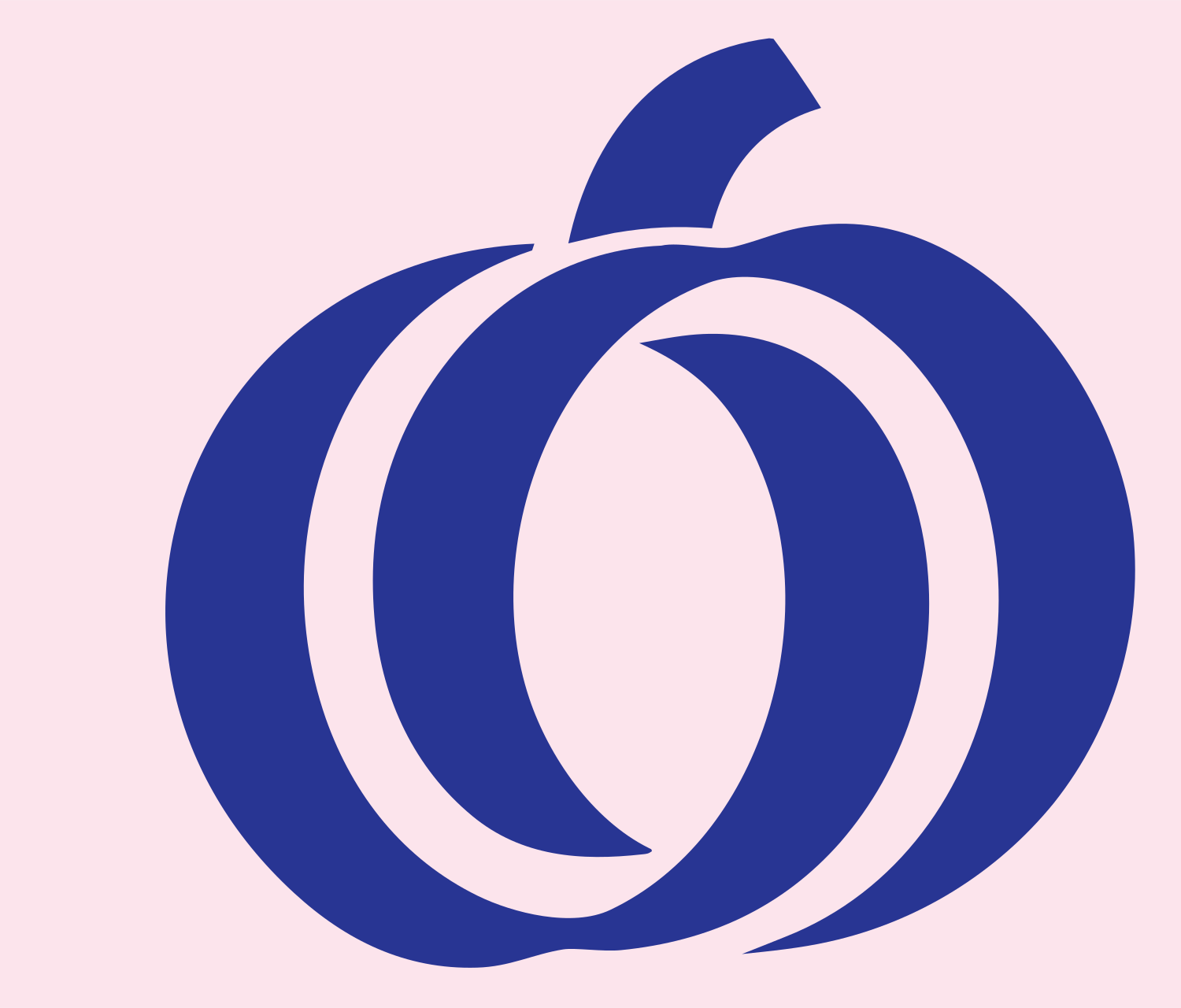 Monoline Pumpkin Outline Logo #fce4ec/#283593