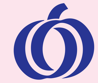 Monoline Pumpkin Outline Logo #fce4ec/#283593