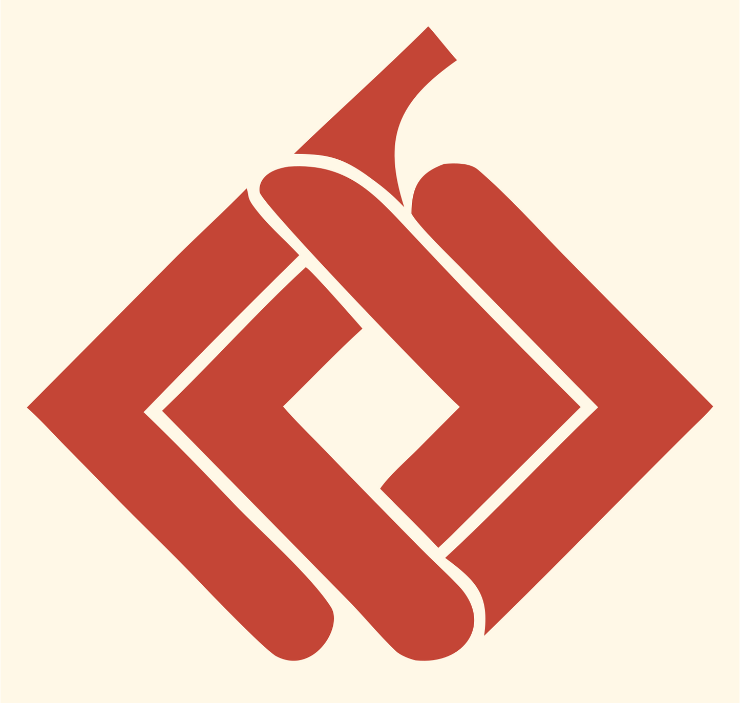 Scroll Pumpkin Diamond Mark #fff8e7/#c44536