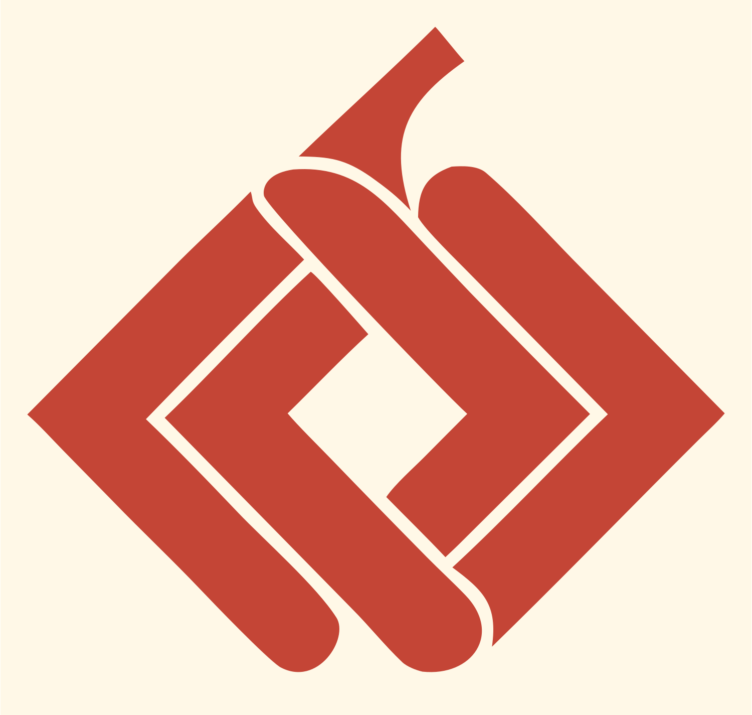 Scroll Pumpkin Diamond Mark #fff8e7/#c44536