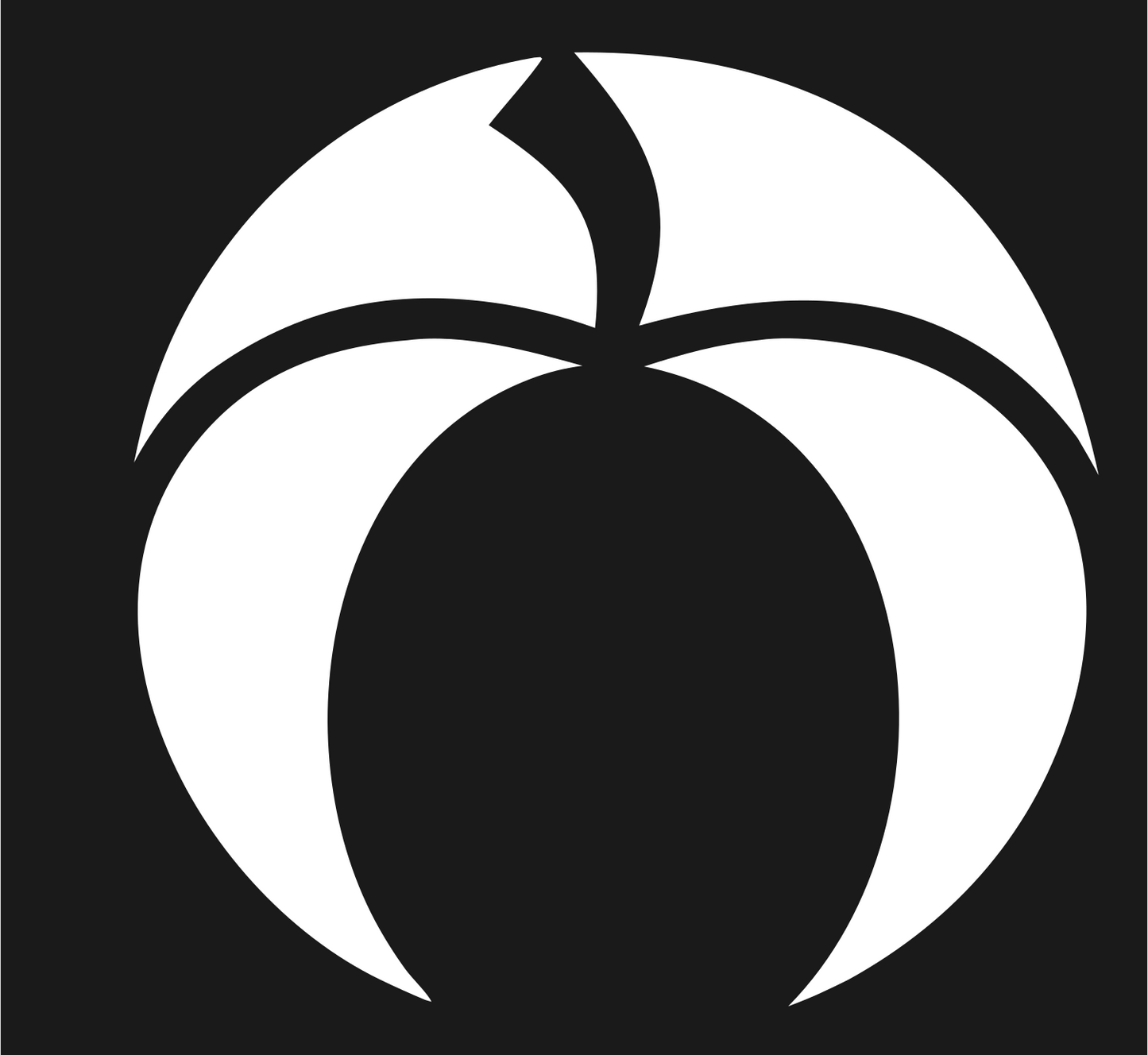 Negative Space Pumpkin Circle Badge #1a1a1a/#ffffff