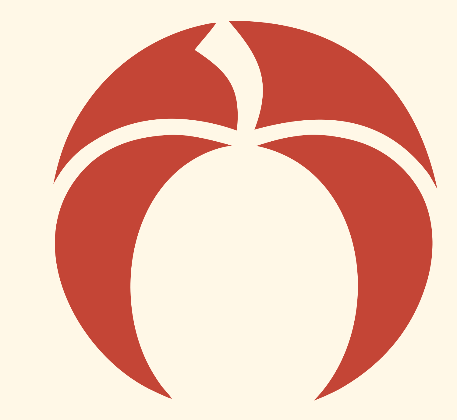 Negative Space Pumpkin Circle Badge #fff8e7/#c44536