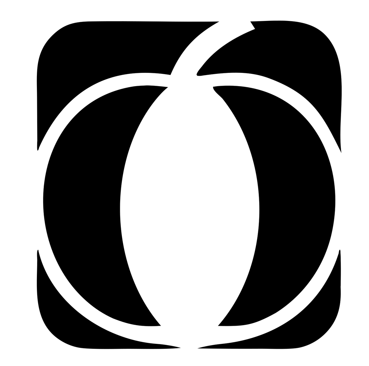 Negative Space Pumpkin Square Icon #ffffff/#000000
