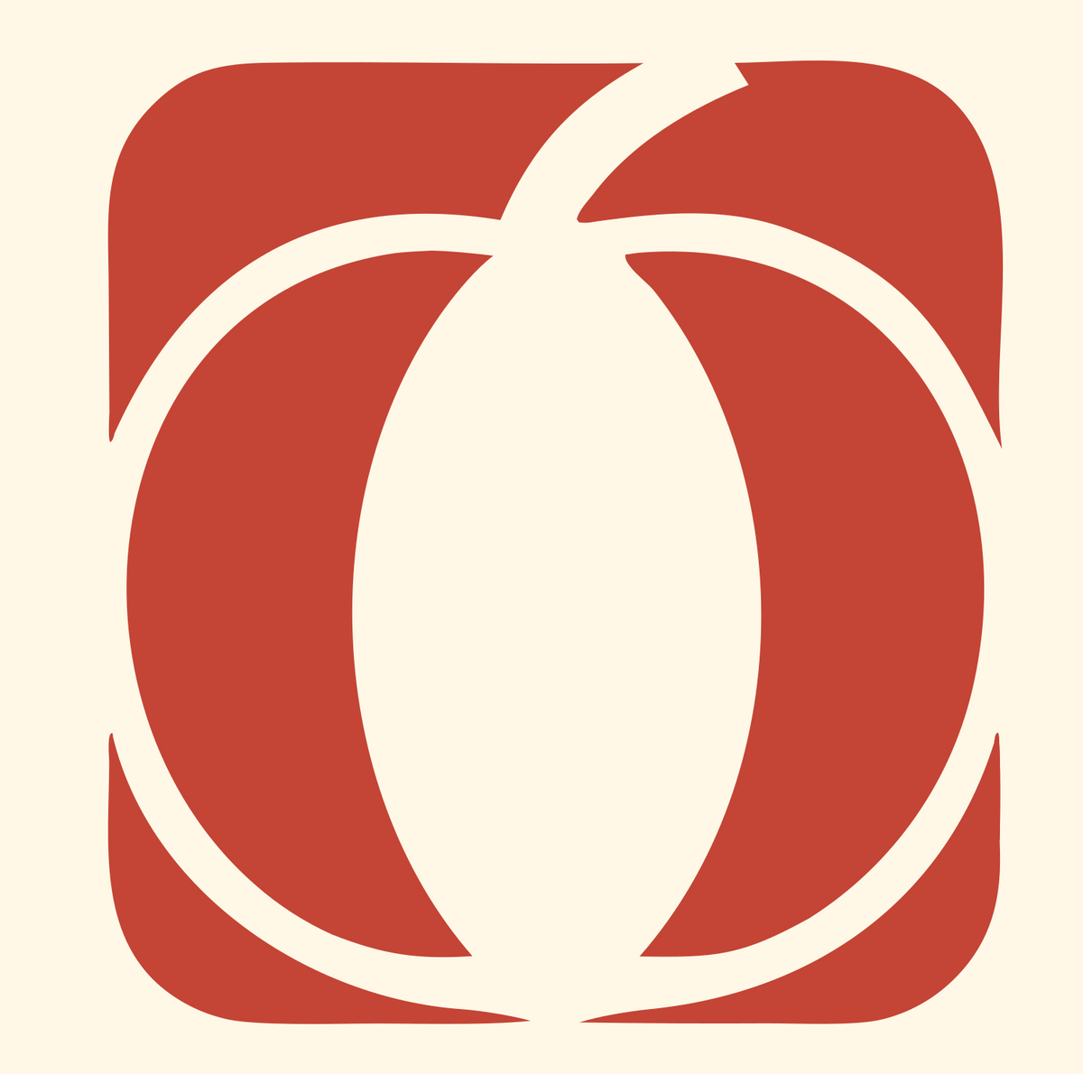 Negative Space Pumpkin Square Icon #fff8e7/#c44536