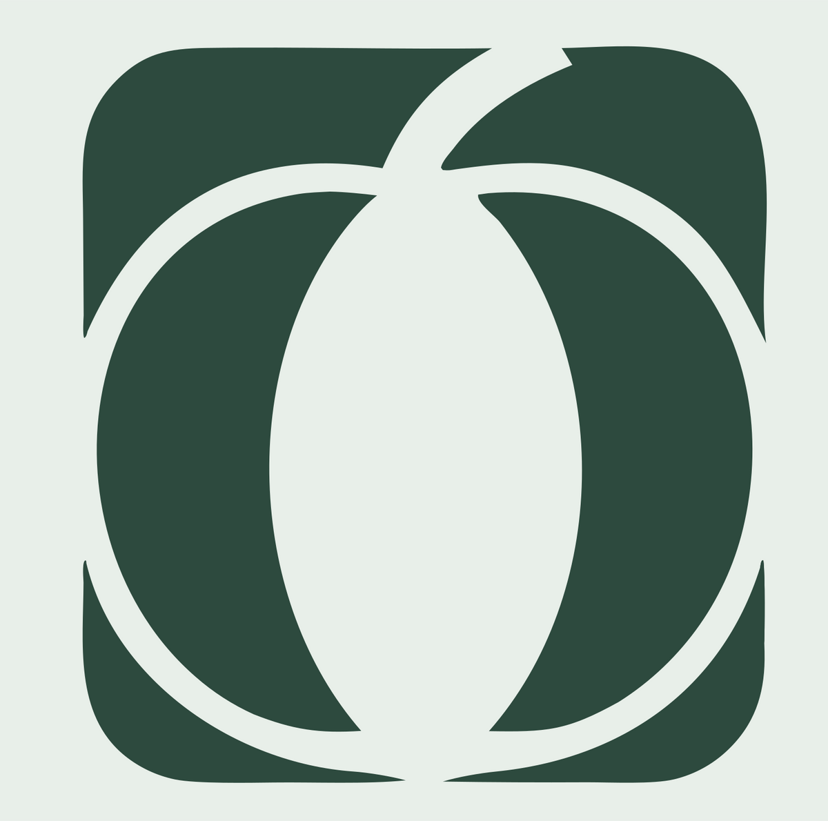 Negative Space Pumpkin Square Icon #e8efe9/#2d4a3e
