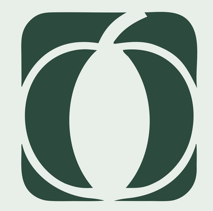 Negative Space Pumpkin Square Icon #e8efe9/#2d4a3e