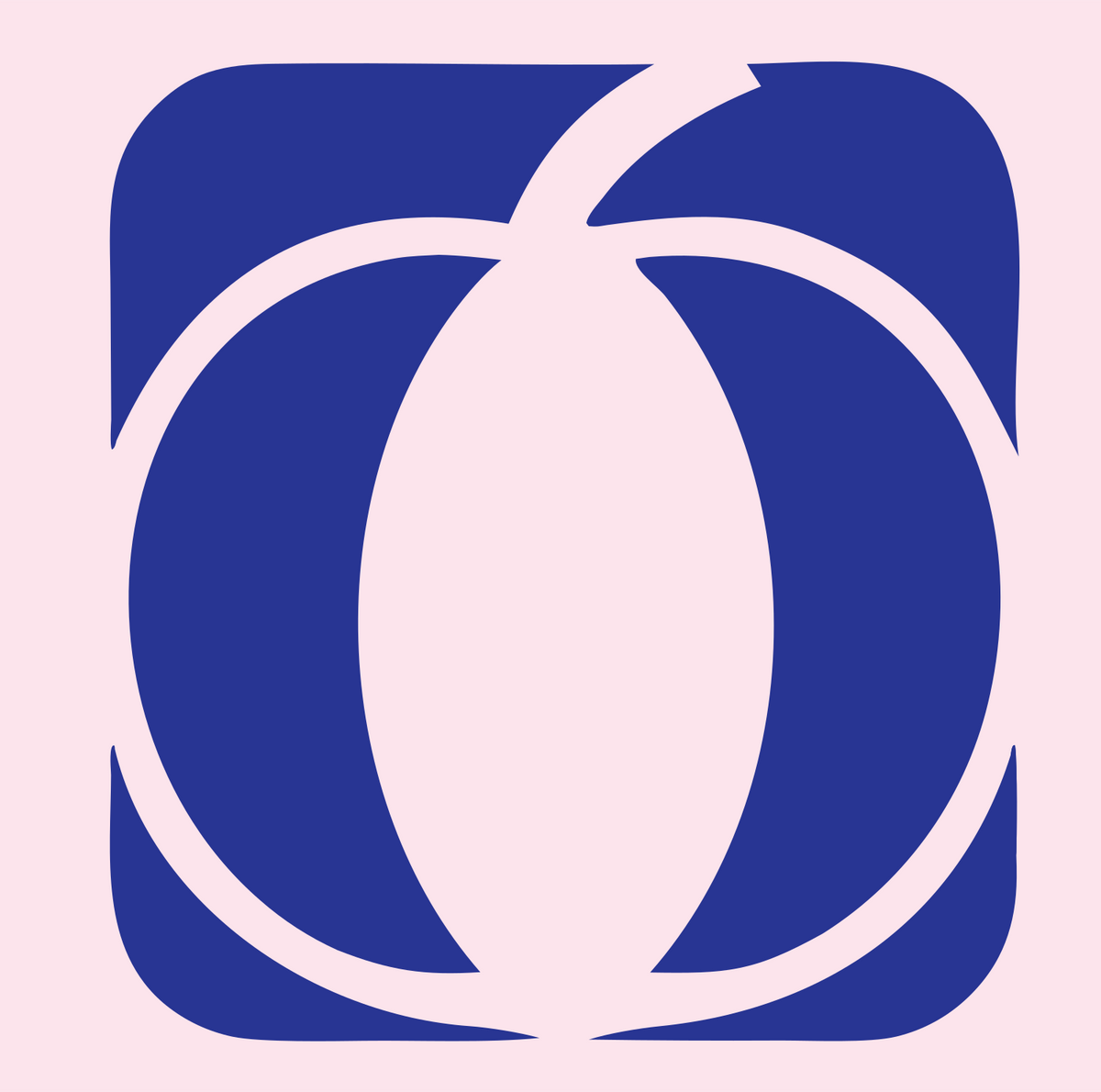 Negative Space Pumpkin Square Icon #fce4ec/#283593