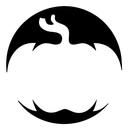 Negative Space Pumpkin Circle Badge #ffffff/#000000