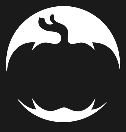 Negative Space Pumpkin Circle Badge #1a1a1a/#ffffff