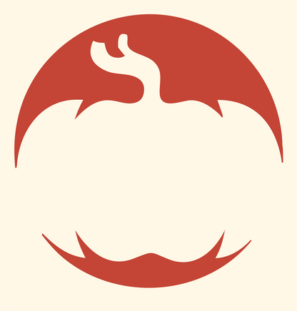 Negative Space Pumpkin Circle Badge #fff8e7/#c44536