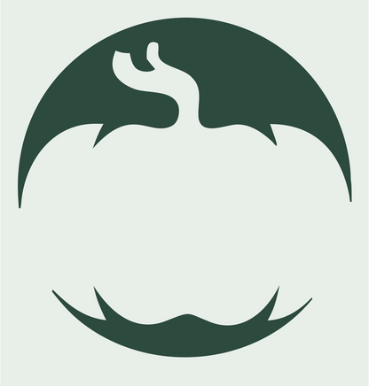 Negative Space Pumpkin Circle Badge #e8efe9/#2d4a3e