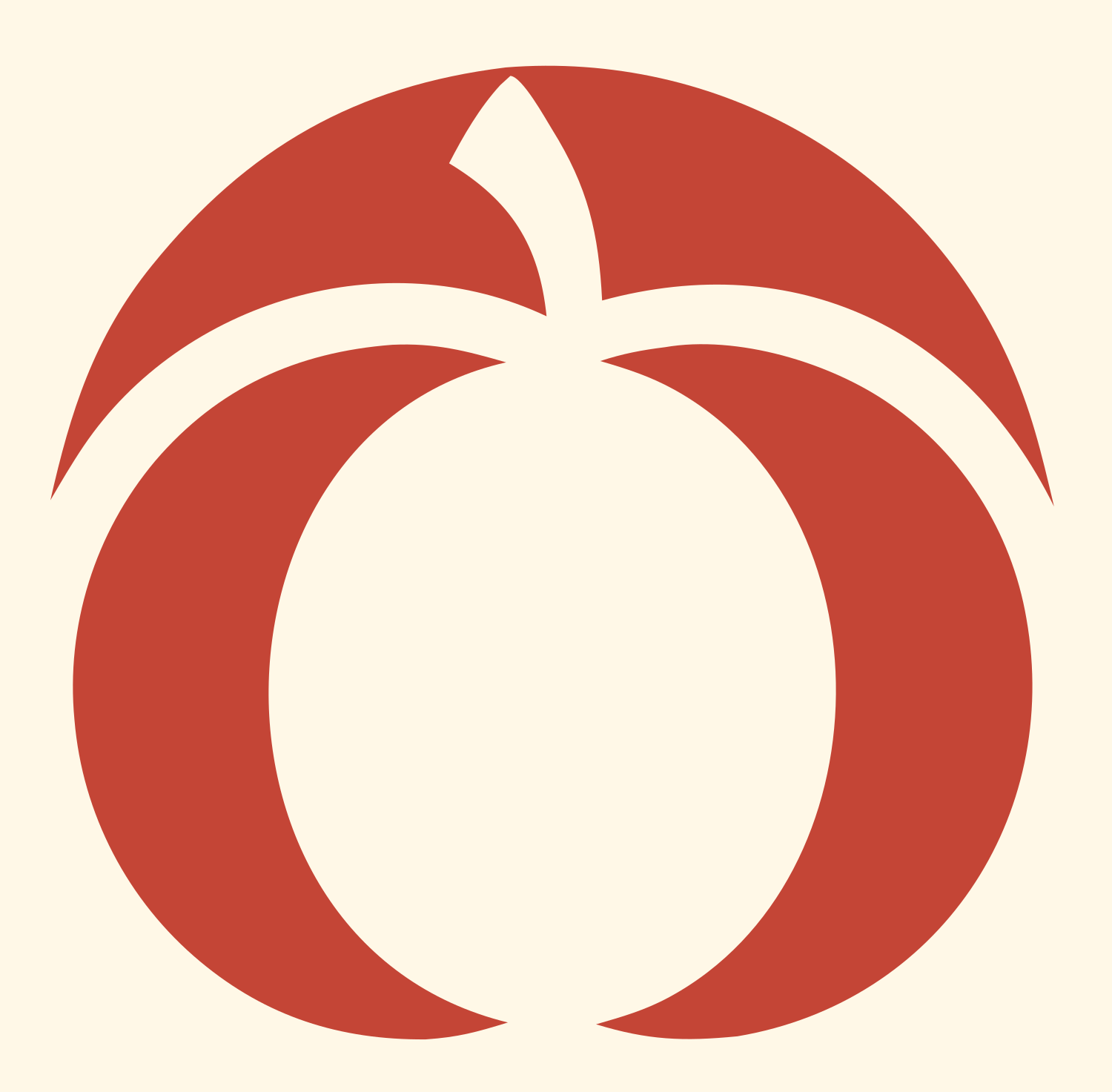 Negative Space Pumpkin Circle Mark #fff8e7/#c44536
