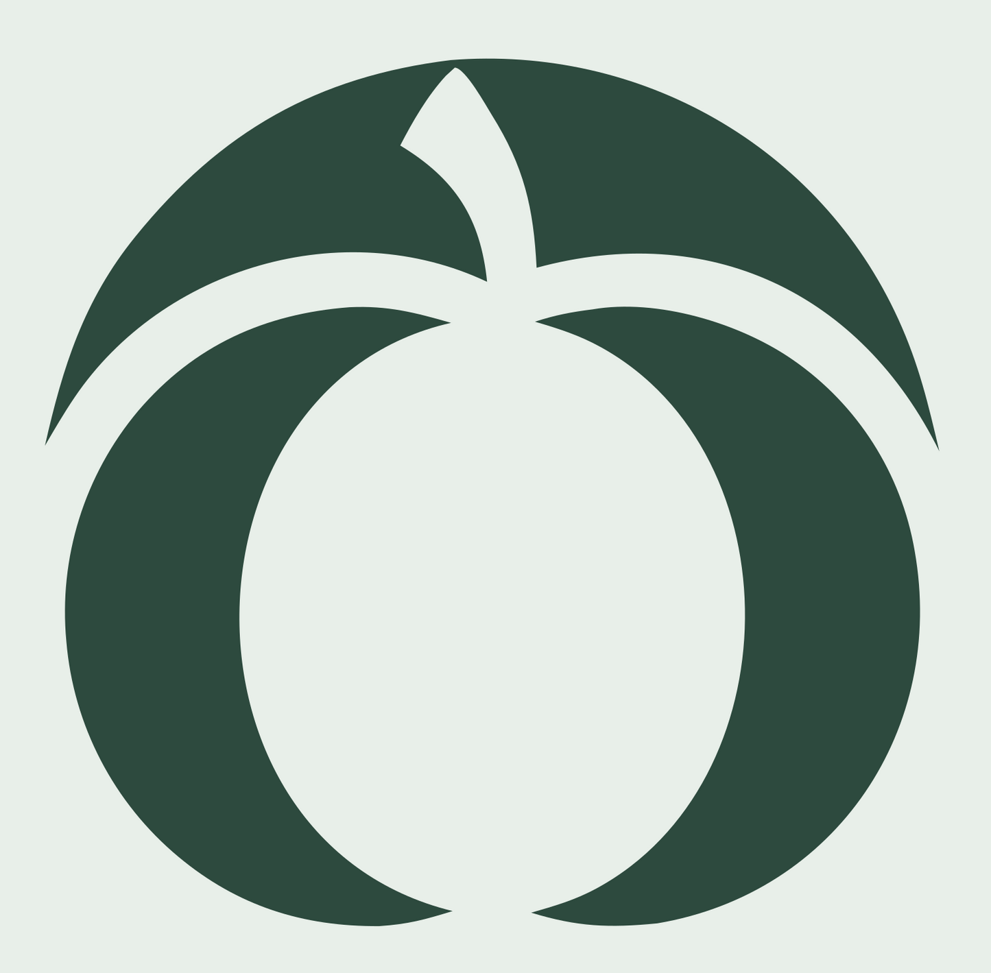 Negative Space Pumpkin Circle Mark #e8efe9/#2d4a3e