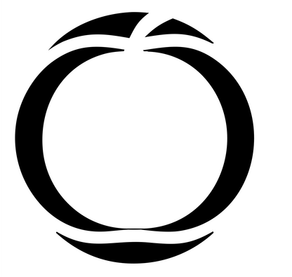 Negative Space Pumpkin Round Mark #ffffff/#000000
