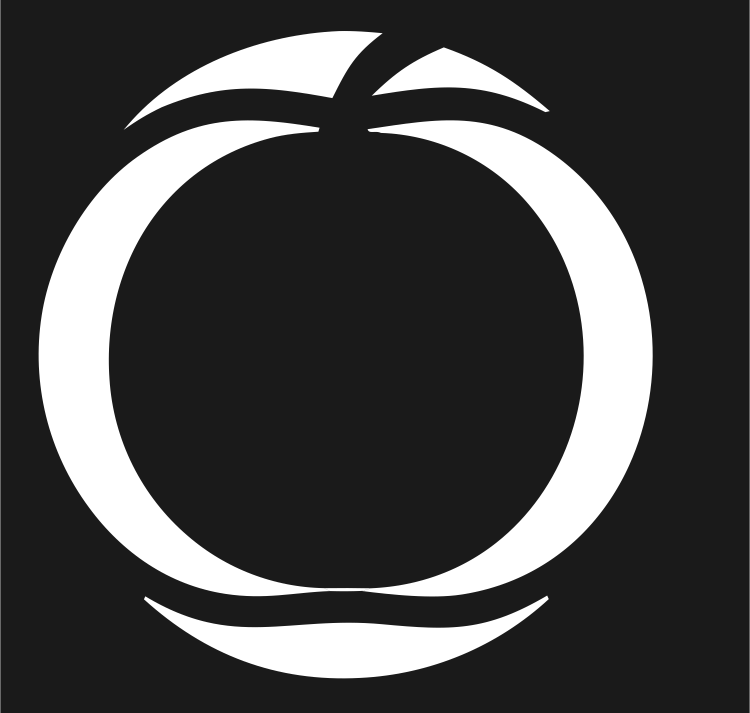 Negative Space Pumpkin Round Mark #1a1a1a/#ffffff
