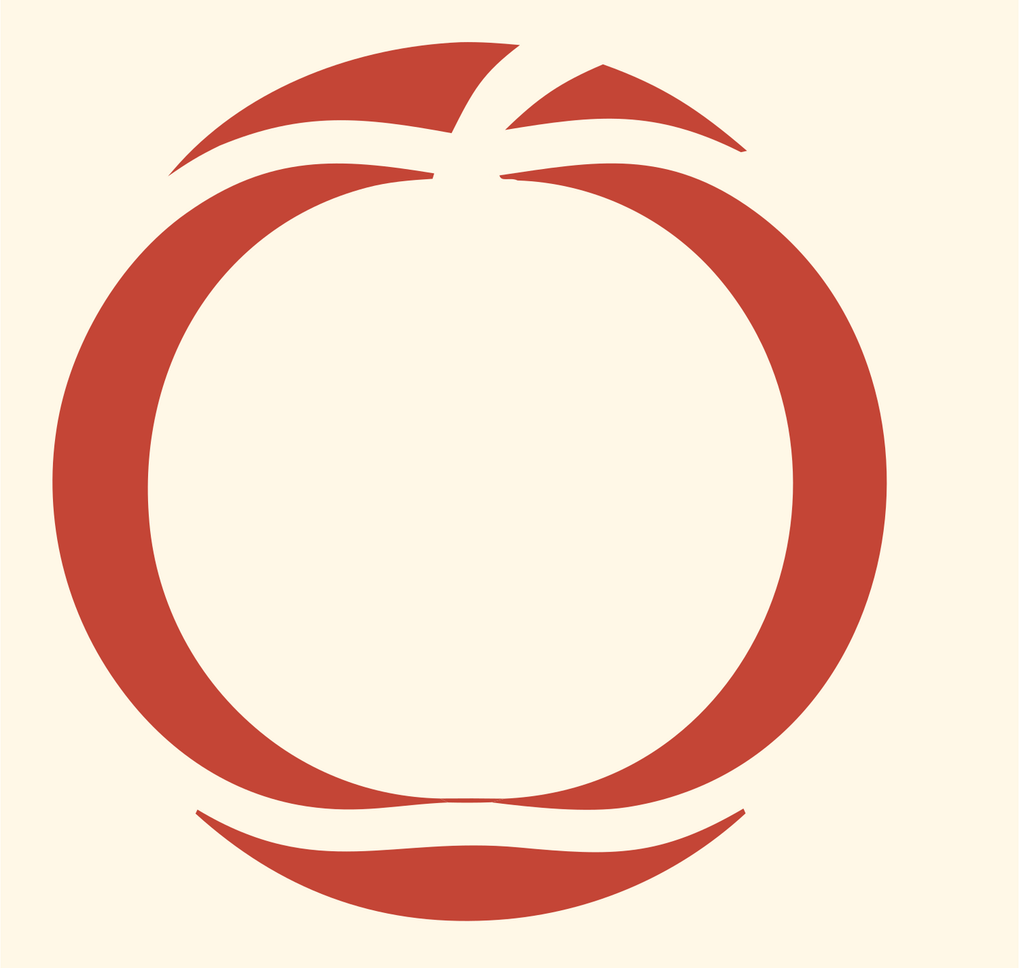 Negative Space Pumpkin Round Mark #fff8e7/#c44536