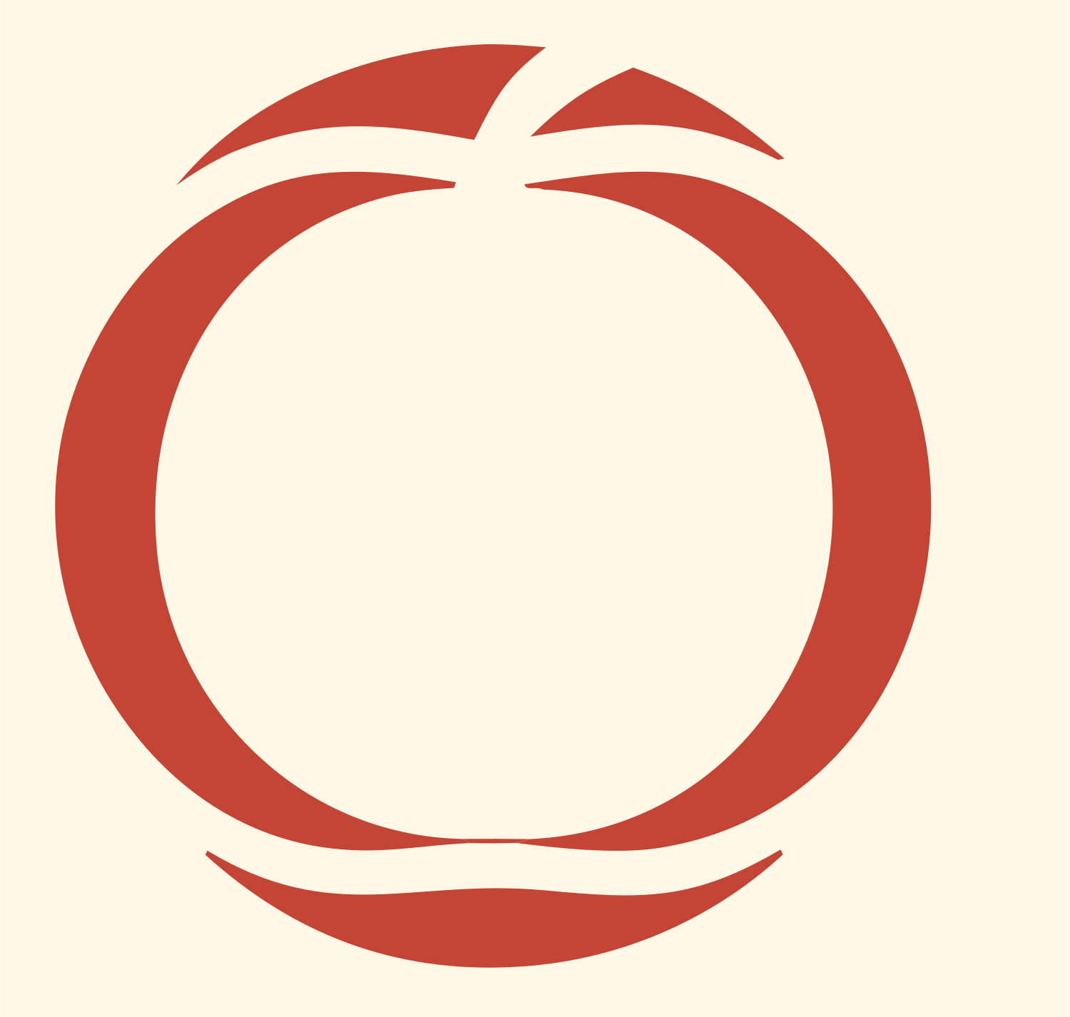 Negative Space Pumpkin Round Mark #fff8e7/#c44536