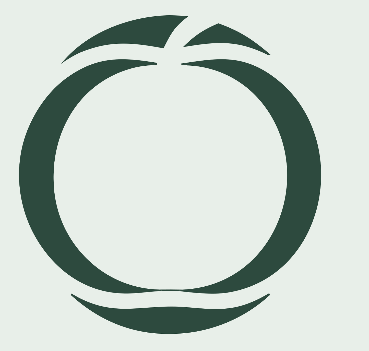 Negative Space Pumpkin Round Mark #e8efe9/#2d4a3e
