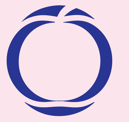 Negative Space Pumpkin Round Mark #fce4ec/#283593