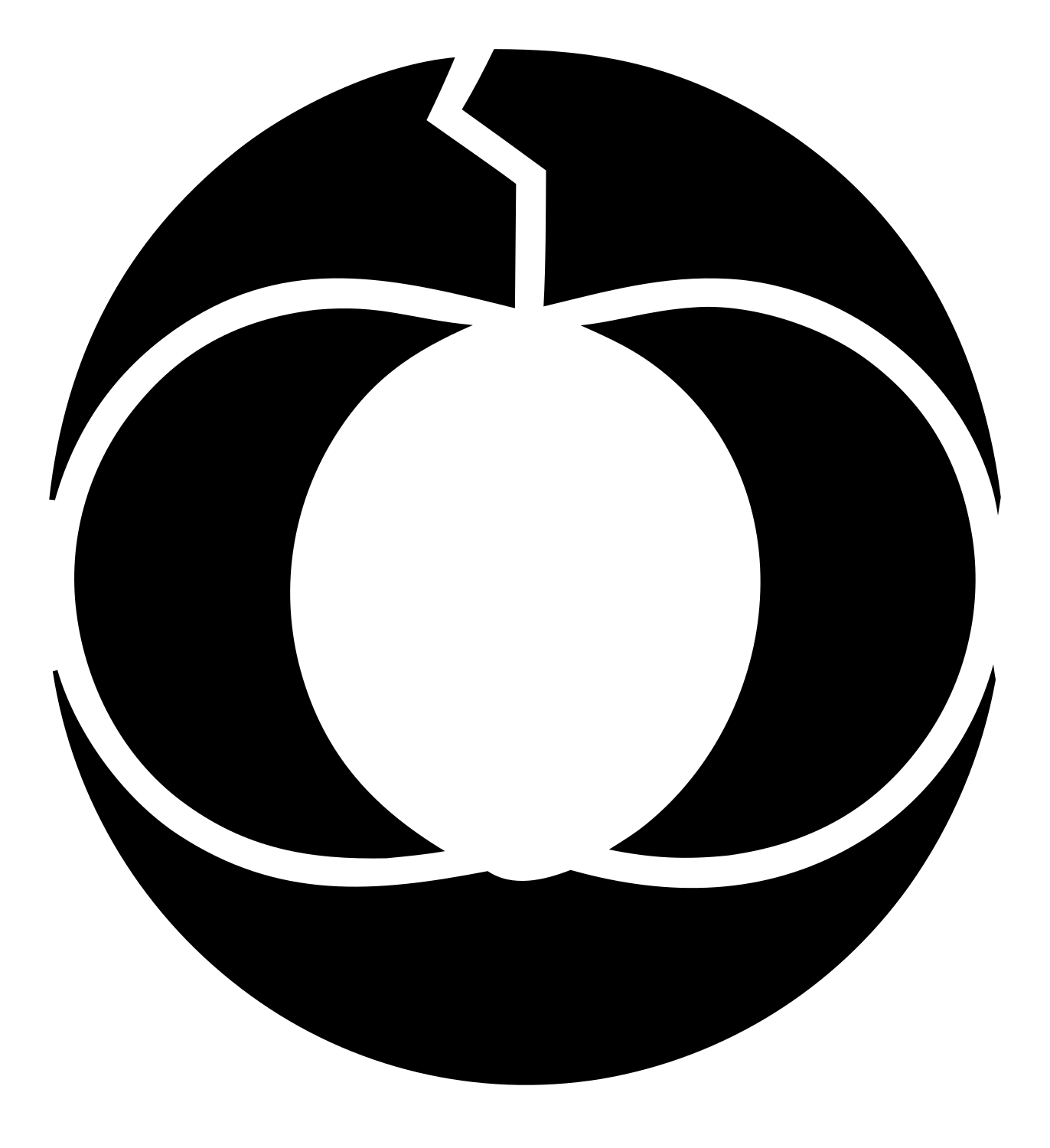 Negative Space Pumpkin Circle Badge #ffffff/#000000