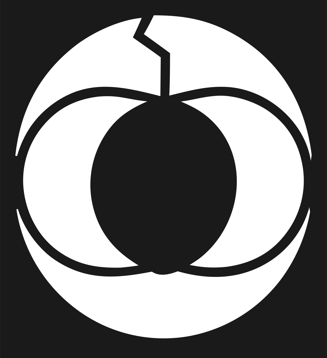 Negative Space Pumpkin Circle Badge #1a1a1a/#ffffff