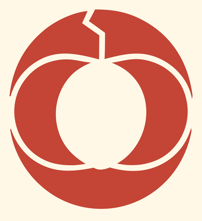 Negative Space Pumpkin Circle Badge #fff8e7/#c44536