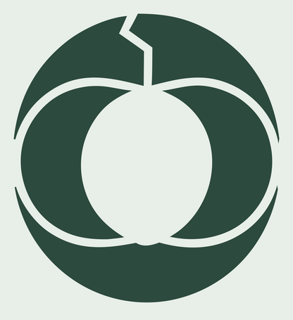 Negative Space Pumpkin Circle Badge #e8efe9/#2d4a3e