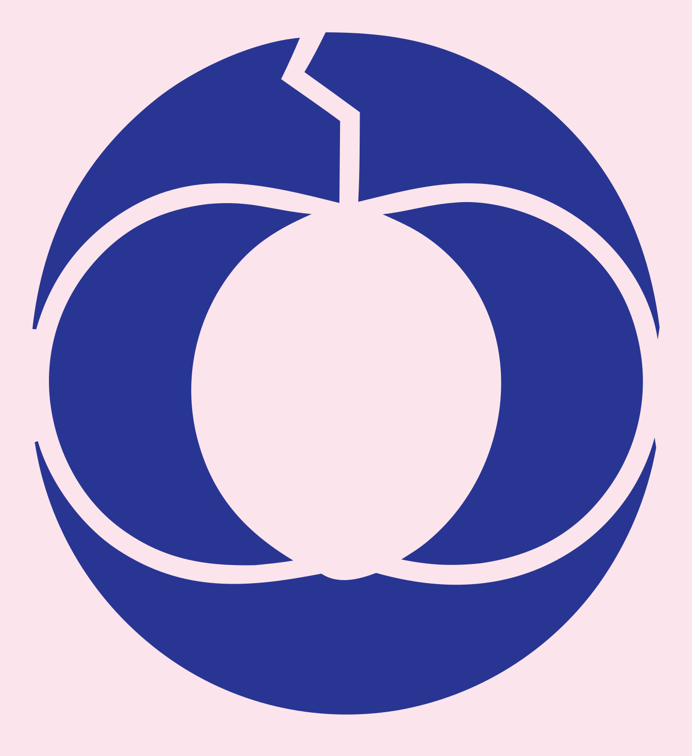 Negative Space Pumpkin Circle Badge #fce4ec/#283593